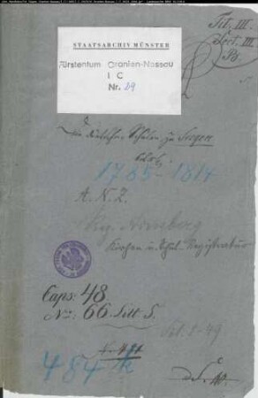 Angelegenheiten an der reformierten Deutschen Stadtschule zu Siegen