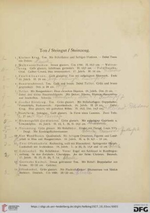 Ton / Steingut / Steinzeug (Nr. 1-48)