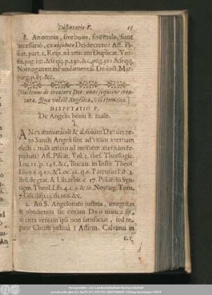 Disputatio V. De Angelis bonis & malis.