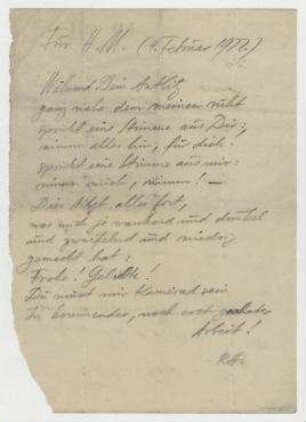Brief von Raoul Hausmann an Hedwig Mankiewitz. [Berlin]