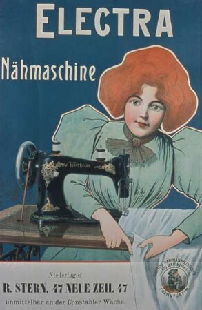 Werbeplakat für eine Elektra-Nähmaschine