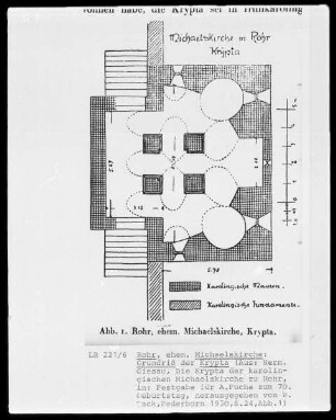 Grundriss der Krypta der ehemaligen Michaelskirche in Rohr