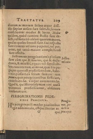 Peregrinationis Pedestris Praecepta.