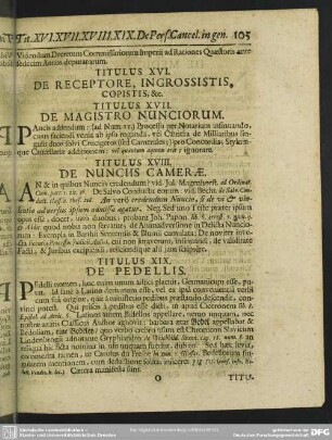 Titulus XVIII. De Nunciis Camerae