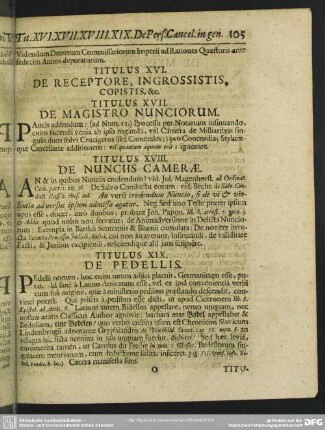 Titulus XVIII. De Nunciis Camerae