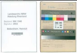 Entnazifizierung Heinrich Bellersheim , geb. 29.08.1883 (Strassenmeister)
