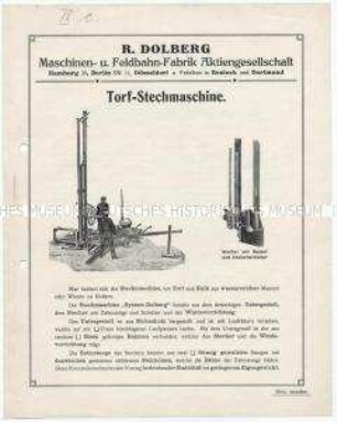 Torf-Stechmaschine.