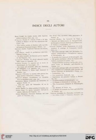 III.Indice degli autori