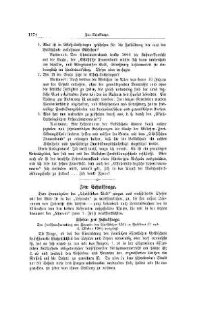 Zur Schulfrage