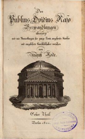 Des Publius Ovidius Naso Verwandlungen, 1