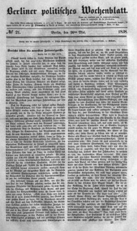 No 21, 26. Mai 1838