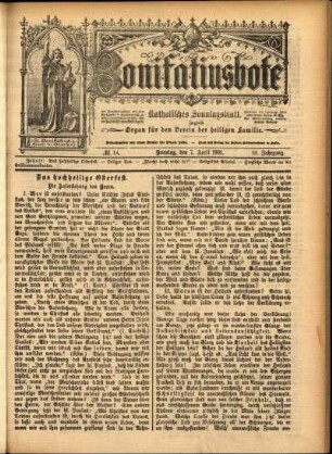 Erste Ausgabe vom Sonntag, den 07. April 1901.
