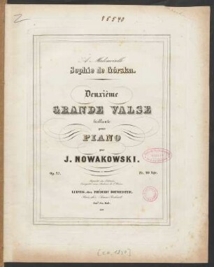 Deuxième grande valse brillante pour piano : op. 27