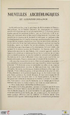 Nouvelles archéologiques et correspondance