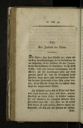 XIII. Der Instinkt der Thiere.