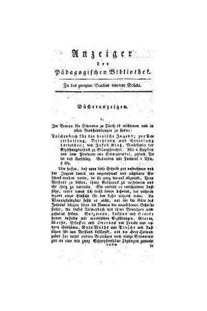 Anzeiger der Pädagogischen Bibliothek