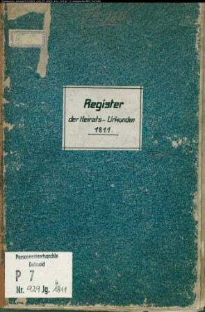 Zivilstandsregister der Munizipalität Werne (H 1811). (Gemeinde: Werne, Kreis Lüdinghausen)