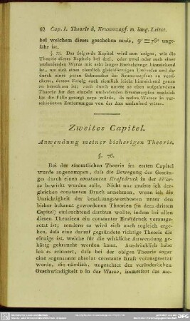 Zweites Capitel. Anwendung meiner bisherigen Theorie