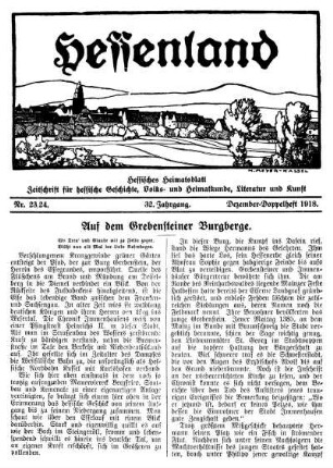 Nr. 23/24, Dezember-Doppelheft 1918