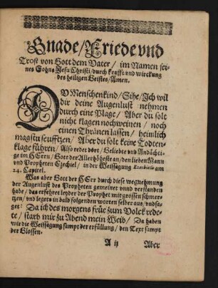 Gnade/ Friede und Trost von Gott dem Vater/ [...]