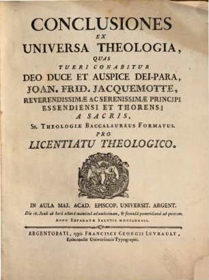 Conclusiones ex universa theologia