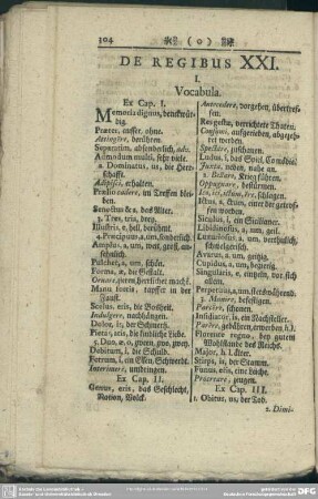 De Regibus XXI.