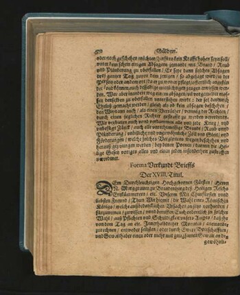 Forma Verkundt Brieffs. Der XVIII. Titul.