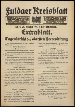 Ausgabe vom Donnerstag, den 26. Oktober 1916.