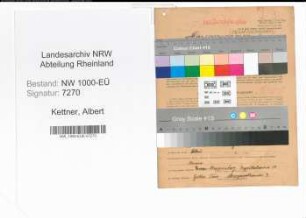 Entnazifizierung Albert Kettner, geb. 08.10.1910 (Postassistent)