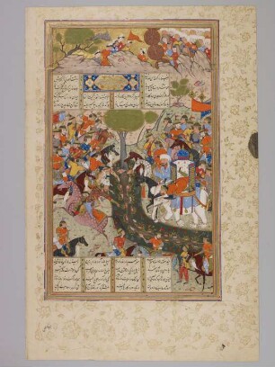 Illustration: Rustam besiegt den Ḫāqān von Čīn