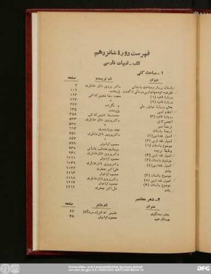 فهرست دورهٔ شانزدهم