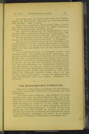 Vom photographischen Urheberrecht