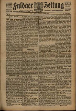 Erste Ausgabe vom Freitag, den 28. Januar 1910.