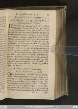 Epist. LXXXV. Antverpiam. Ioanni Woverio, V. C.