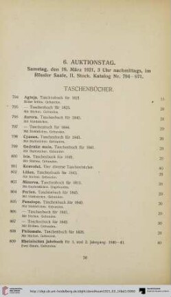 6. Auktionstag (Nr. 794-971)