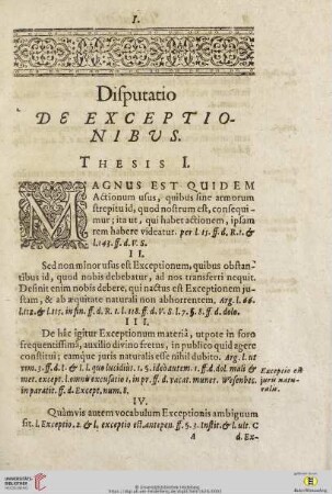 Disputatio: De Exceptionibus