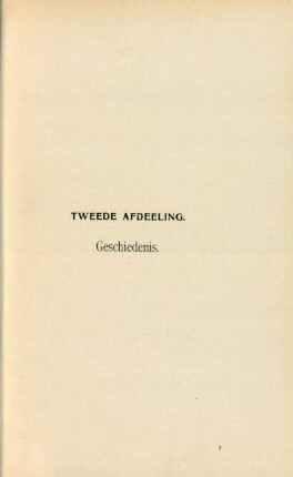Tweede afdeeling. Geschiedenis