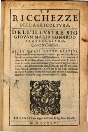 Le richezze dell'agricoltura