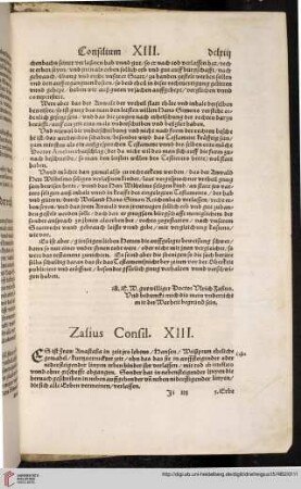Zasius Consil. XIII.