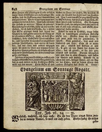 Evangelium am Sonntage Rogate. Text, Joh. 16, 24-31.