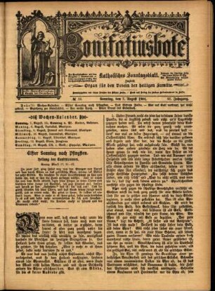 Erste Ausgabe vom Sonntag, den 07. August 1904.