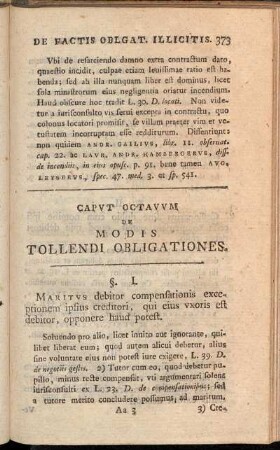 Capvt Octavvm De Modis Tollendi Obligationes