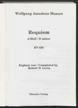 Requiem : d-Moll : KV 626