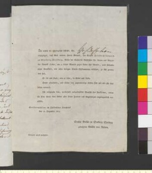 Brief von Stolberg-Stolberg, Sophie Charlotte Eleonore Gräfin zu an Goethe, Johann Wolfgang von