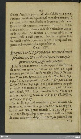 Cap. XIV. In quo tertia probatio in medium producitur & ex adversae partis conceßis probatur, resque ipsa dilucidatur