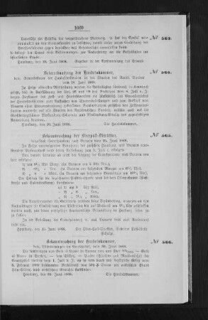 Bekanntmachung der Handelskammer, betr. Abänderungen im Courszettel, vom 30. Juni 1868.