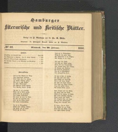 No. 22. 20. Februar 1850