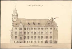 Rathaus Rheydt: Ansicht Rathausstraße 1:100