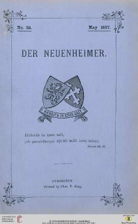 Der Neuenheimer: the magazine of Neuenheim College, Heidelberg, Germany
