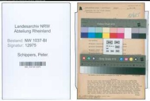 Entnazifizierung Peter Schippers , geb. 14.05.1888 (Kaufmann)